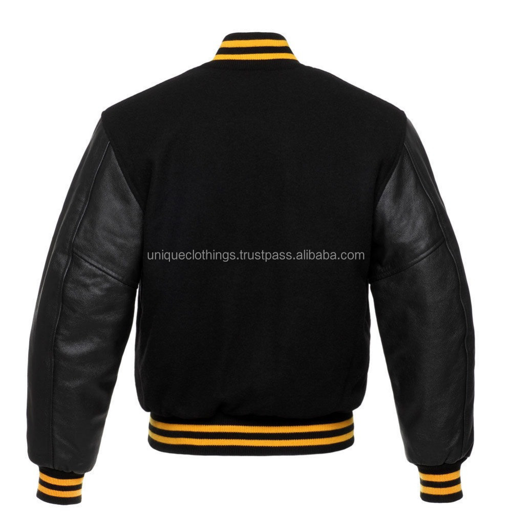 Wool body & real cow leather sleeve custom design Varsity Jacket, Wholesale Letterman varsity jacket