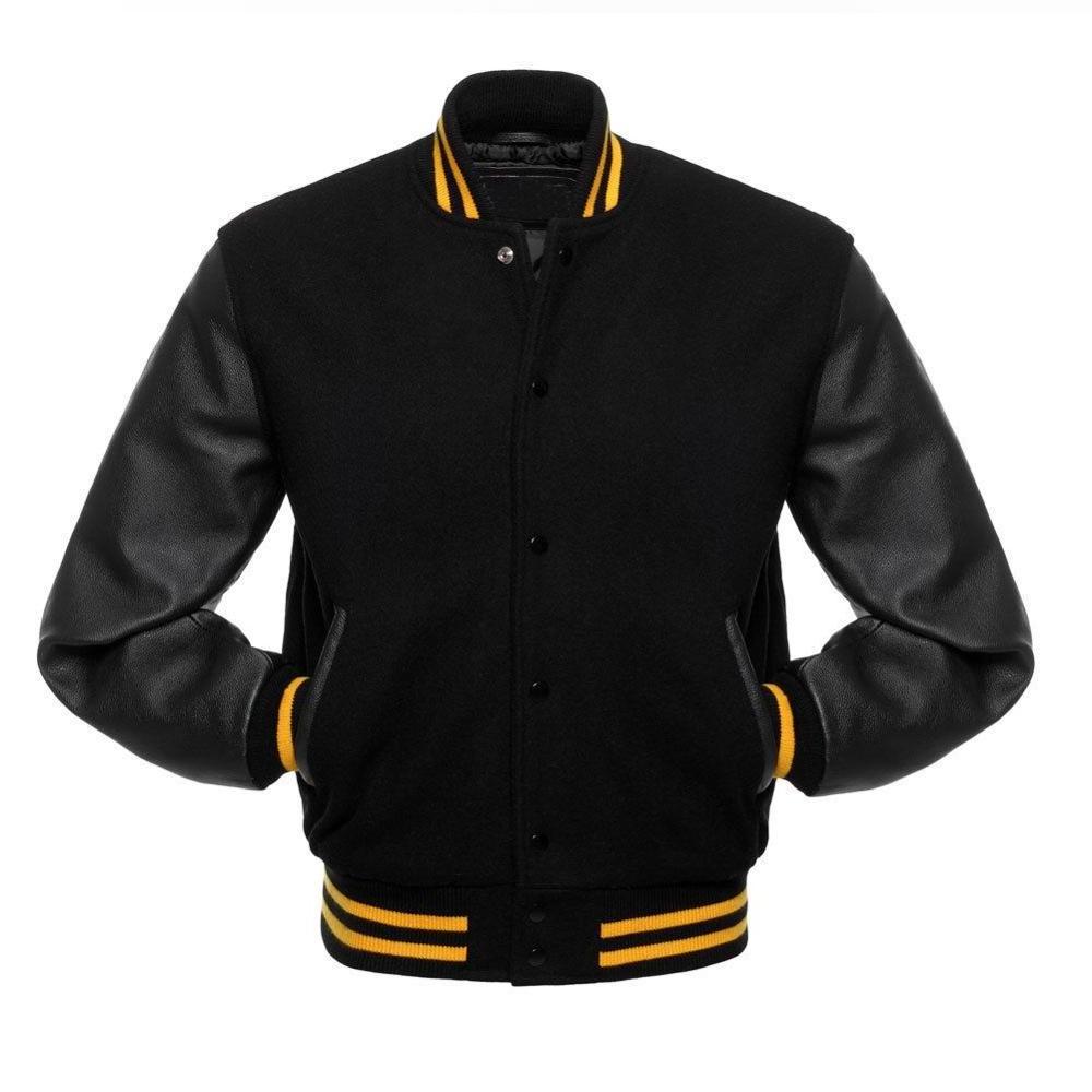 Wool body & real cow leather sleeve custom design Varsity Jacket, Wholesale Letterman varsity jacket