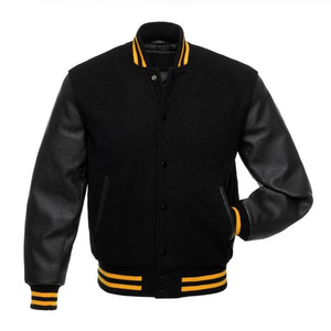 Wool body & real cow leather sleeve custom design Varsity Jacket, Wholesale Letterman varsity jacket