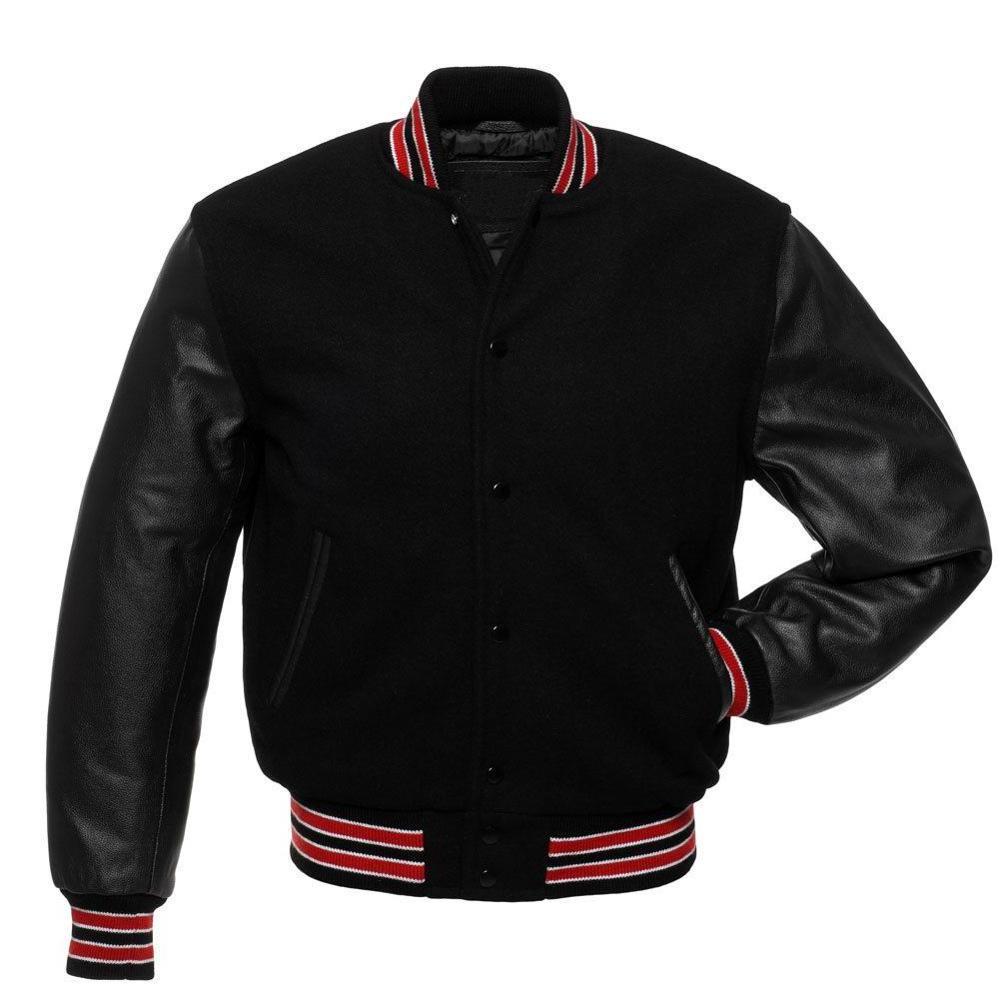 Wool body & real cow leather sleeve custom design Varsity Jacket, Wholesale Letterman varsity jacket