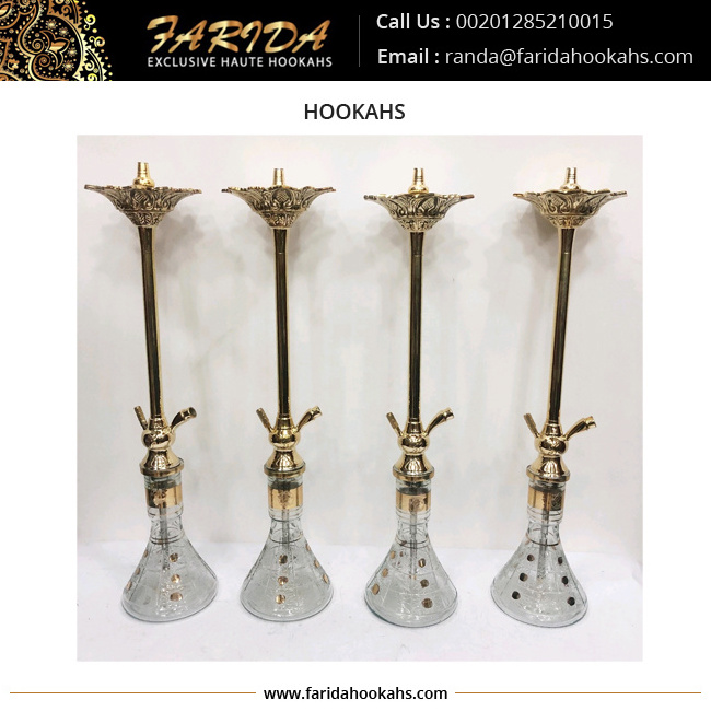 Full Set Different Brass Colors Hookahs Tall Three Levels Smoking Glass or Brass Two Meters Washable Hose Lacquer