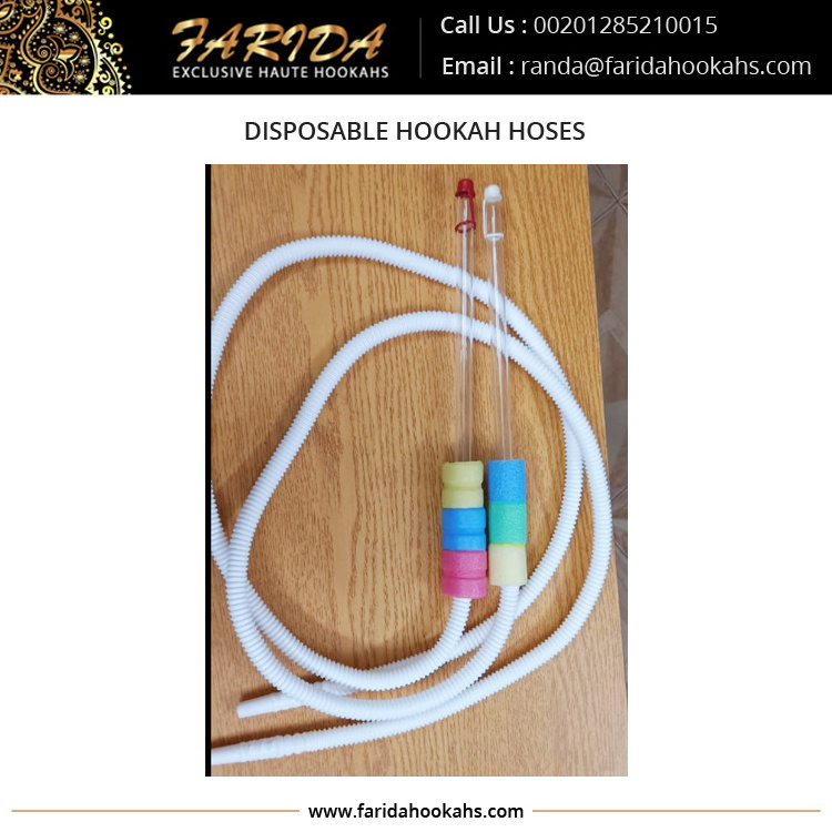 Best Quality Hot Selling Shisha Color Disposable Hookah Hoses Including Tall Glass Mouth Piece with Plastic Lid Cover