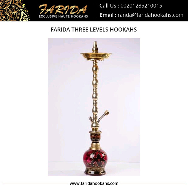 Quality Hookahs Tall Farida Gold Solid Brass Hookahs