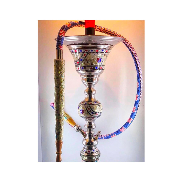 Mother of Pearl Stainless Steel Tall Hookah