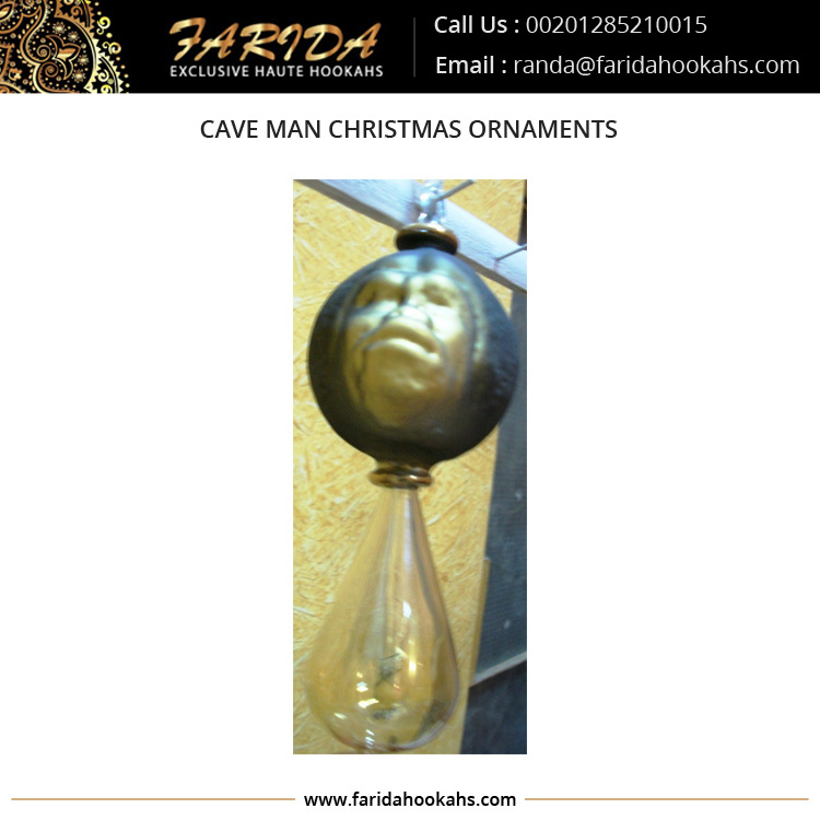 Hot Selling Unique Design Luxury Glass Tree Handmade Egyptian Cave Man Christmas Ornaments