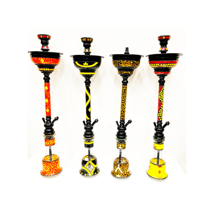 2022 Hot Sale Unique Style Egyptian Luxury Stainless Steel Intricate Mother of Pearl Decoration Hookahs