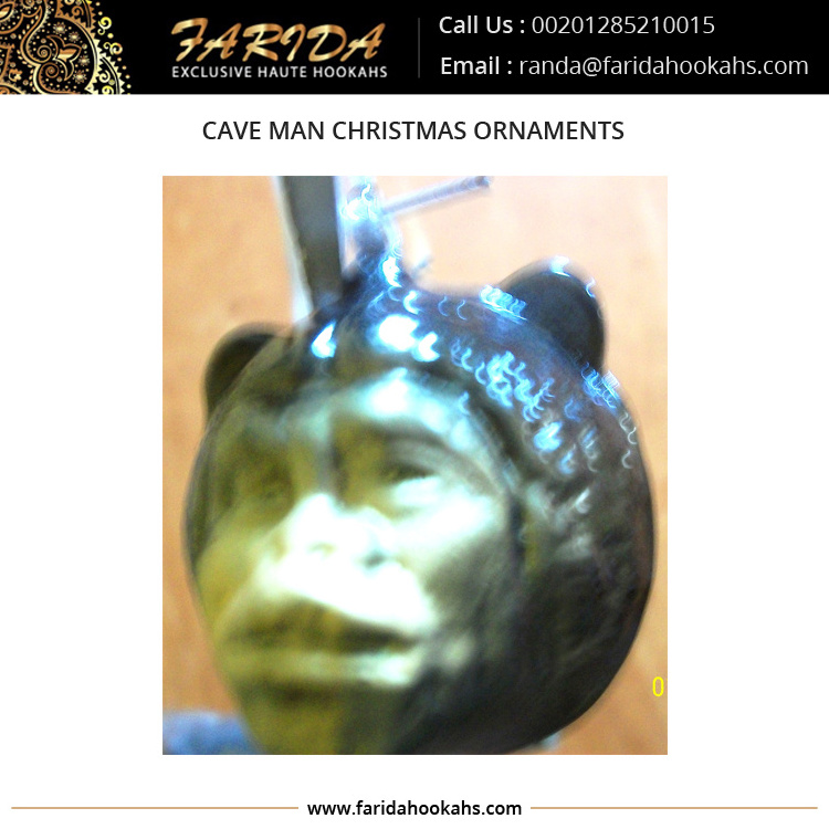 Hot Selling Unique Design Luxury Glass Tree Handmade Egyptian Cave Man Christmas Ornaments