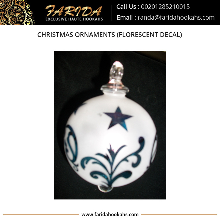 2022 Top Sale Elegant Design Luxury Style Handmade Egyptian Glass Christmas Decoration Ornaments Florescent Decal