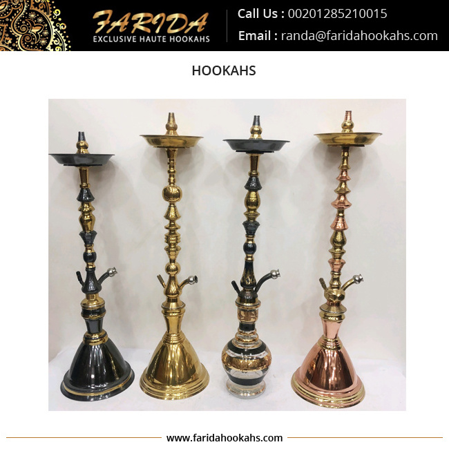 Full Set Different Brass Colors Hookahs Tall Three Levels Smoking Glass or Brass Two Meters Washable Hose Lacquer