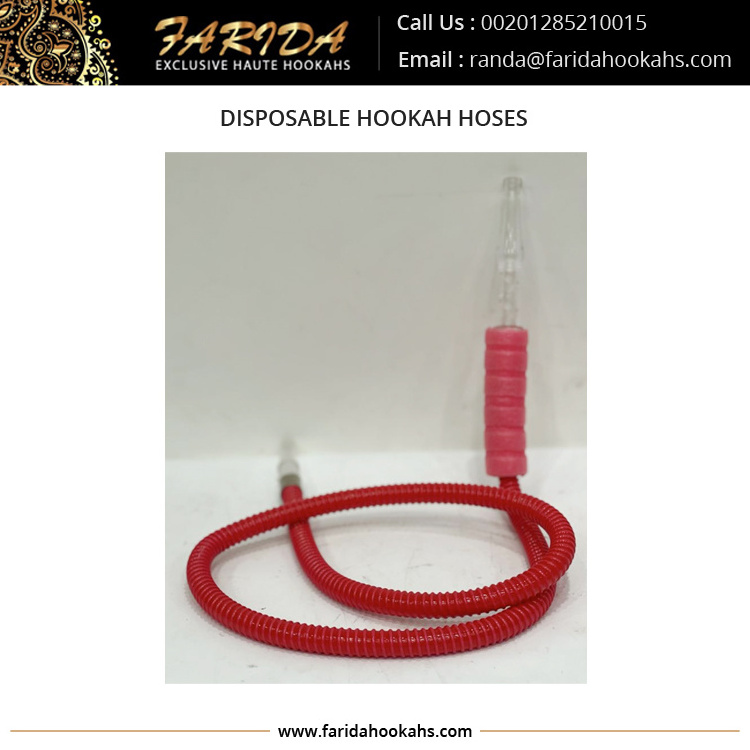 Best Quality Hot Selling Shisha Color Disposable Hookah Hoses Including Tall Glass Mouth Piece with Plastic Lid Cover