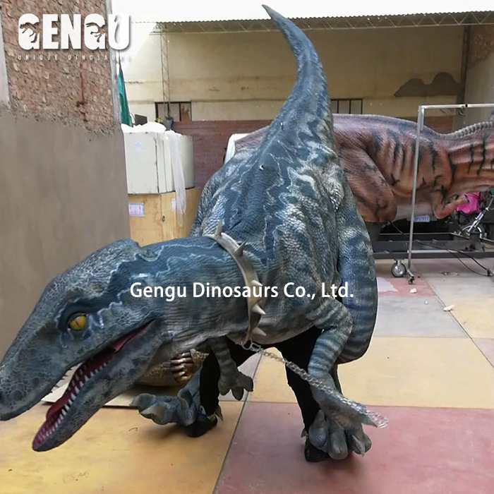 Walking Velociraptor Costume Realistic Animatronic Dinosaur Suit