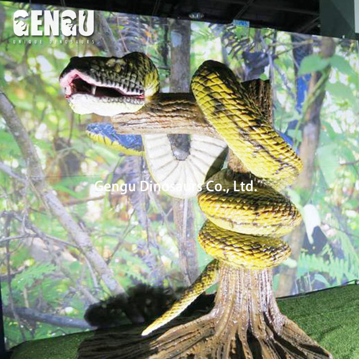 Life Size Animal Model Zoo Animatronic Rubber Snake For Sale