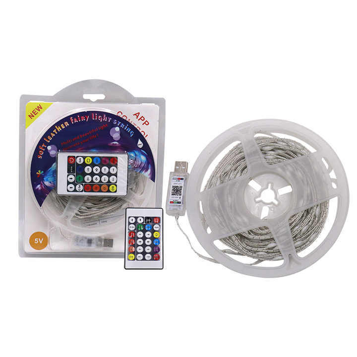 No MOQ Christmas led light 100leds 200leds string light app control music sync 5v usb led strip light