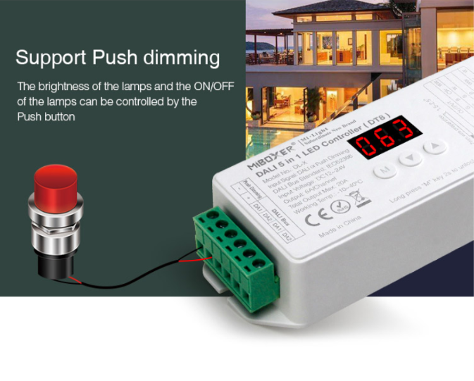 Miboxer DL-X 5 in 1 DALI LED Controller (DT8)  DC12~24V 20A RGB+CCT Dali Dimmer