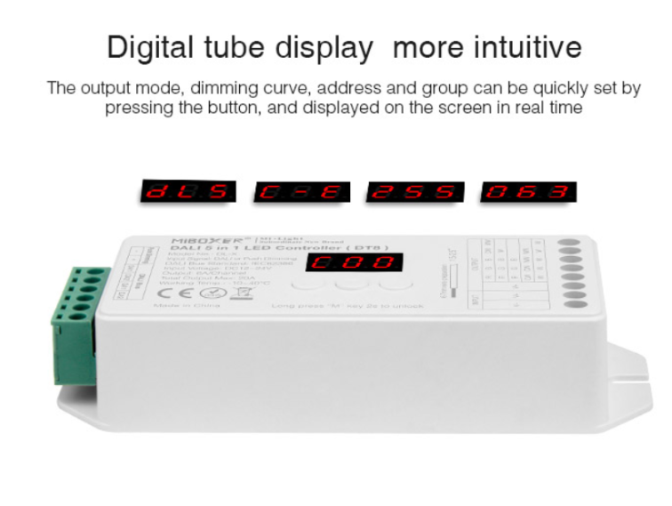 Miboxer DL-X 5 in 1 DALI LED Controller (DT8)  DC12~24V 20A RGB+CCT Dali Dimmer