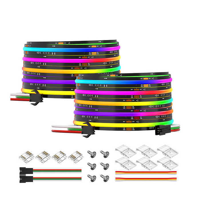 Flexible dream color led light strip full color WS2811IC RGB cob strip light programmable dc12v/24v Chasing pixel LED strip