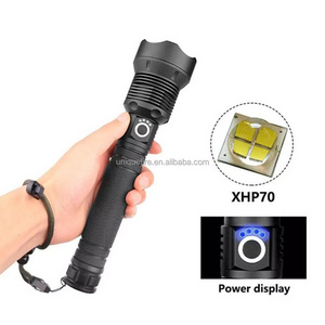 UniqueFire XHP70 LED Flashlight Zoomable USB 5000 Lumen Super Bright Outdoor High Power Rechargeable Rescue LED Torch Flashlight