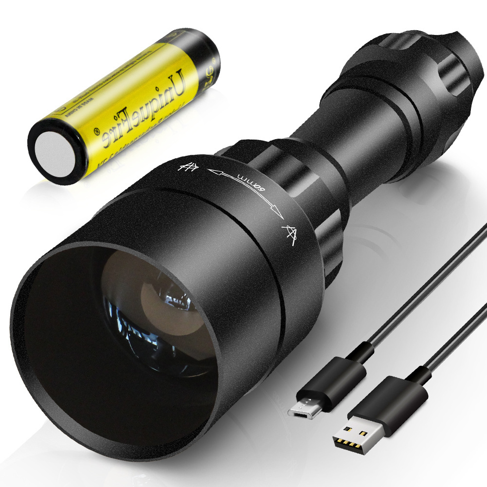 UniqueFire new design 1605D 50mm Lens USB charging 850nm 5W IR long range hunting flashlight with dimmer switch