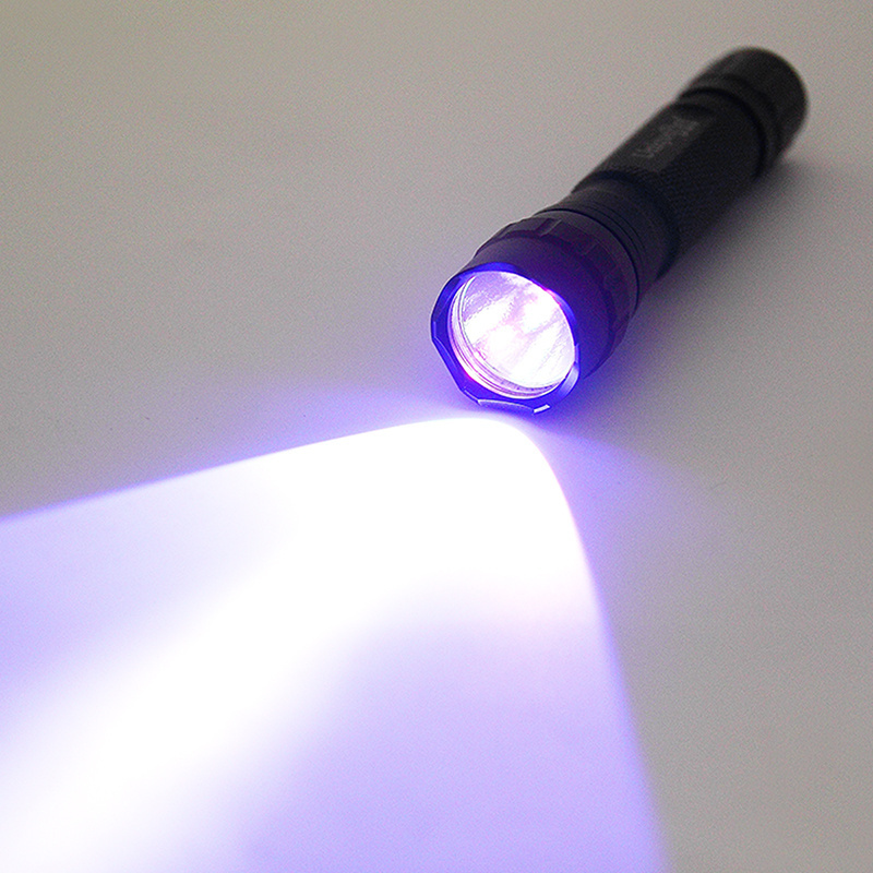 3W 365nm UV UniqueFire UF-501B Black Glasses Rechargeable Light  UV Torch For Resin Detect