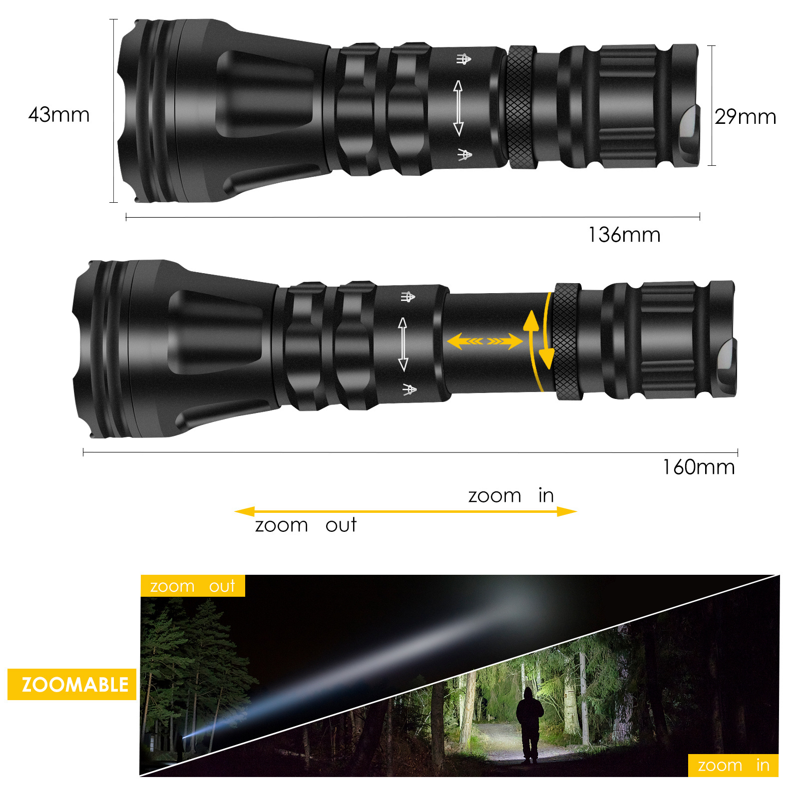 UniqueFire 2001 rechargeable explosion-proof led white hunting XML T6 Waterproof  led flash light flashlight