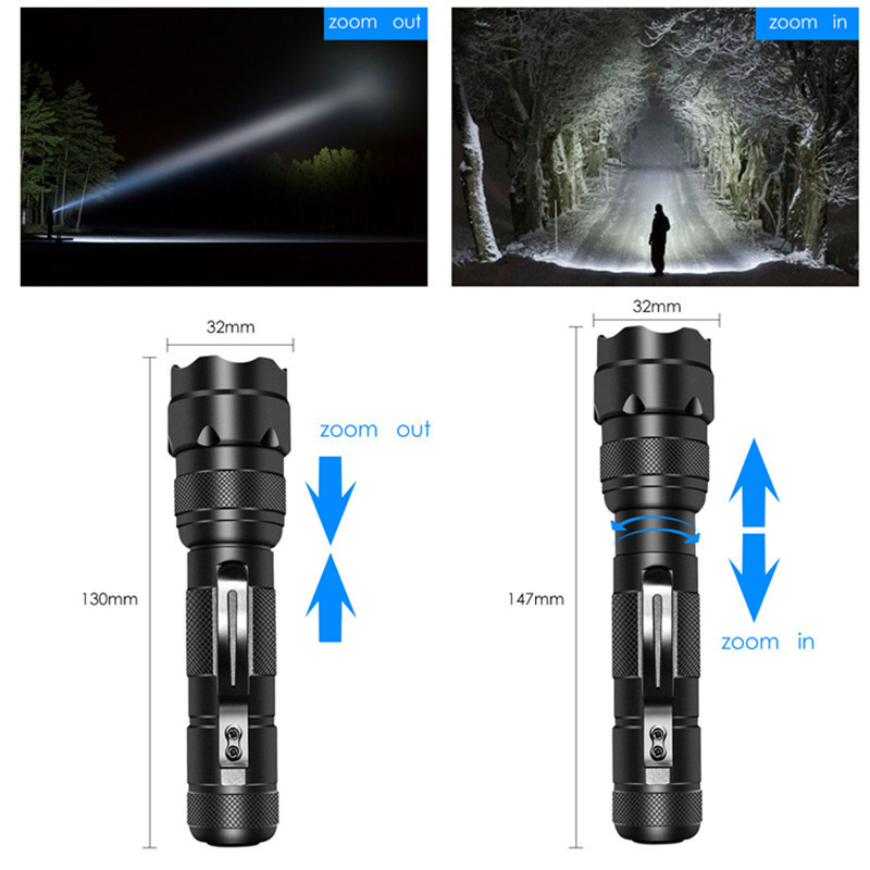 UniqueFire 502F XM-L2 zoom flash light camping lamp lanterna bike flashlight