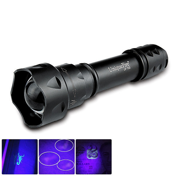 Custom Logo 365Nm Zoomable Scorpion Black Light Battery Ultraviolet Blacklight Uv Torch Led Flashlight