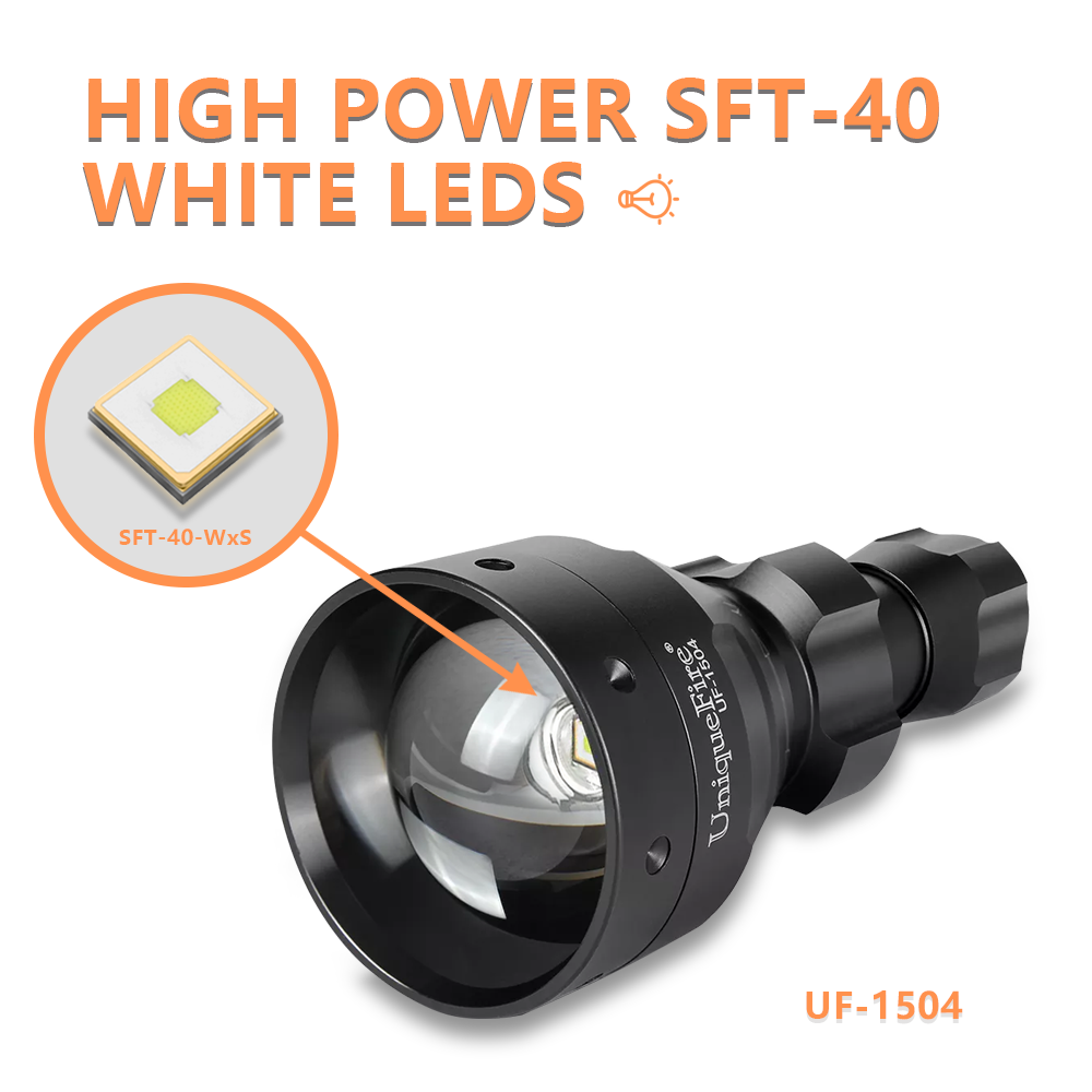 UniqueFire 1504 T67 with SFT40 LED 30W LED Super Bright 2500 Lumen 26650 18650 Torch Lamp Flashlight