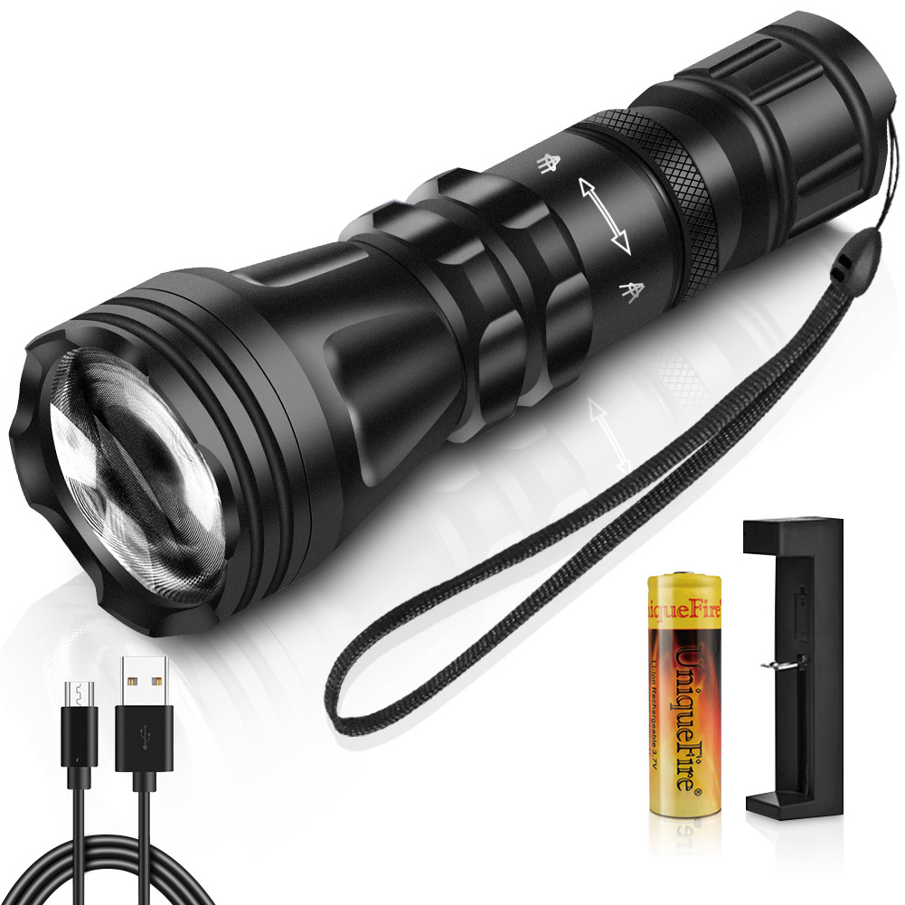 UniqueFire UF-2001D zoom 18650 rechargeable VCSEL laser infrared 940nm diode IR illuminator 500m led torch hunting flashlights