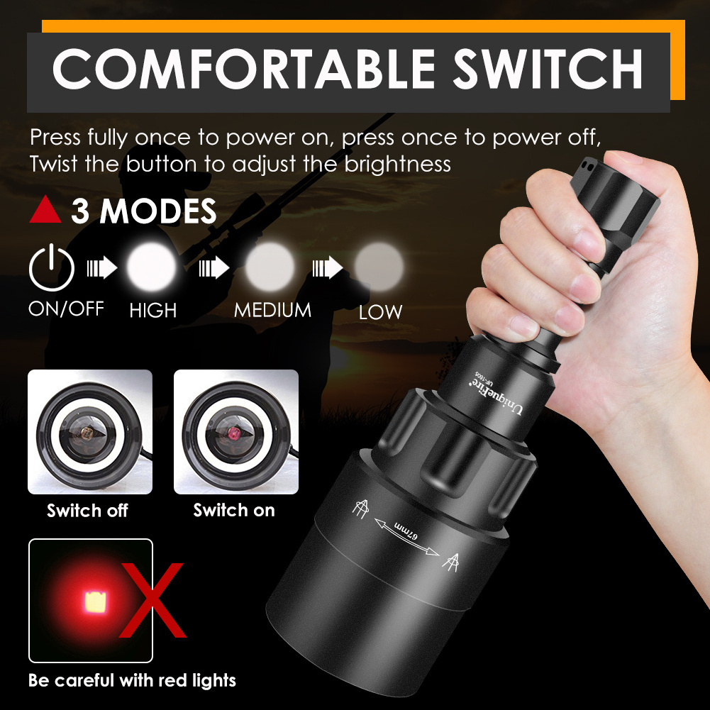 UniqueFire 1605-67 LED Survival Tactical Zoomable LED Water Resistant Torch USB Light Self Defensive Camping Flashlight