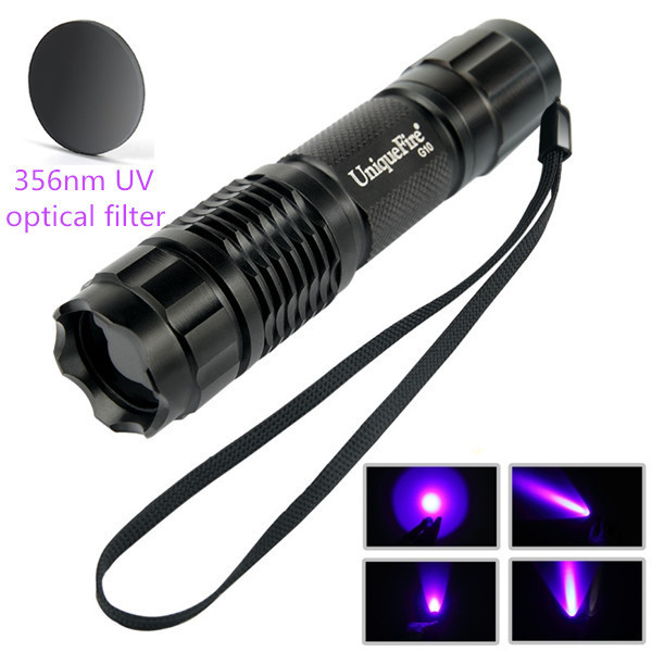 UniqueFire G10 AA dry battery powered 365nm LED UV torch light flashlight