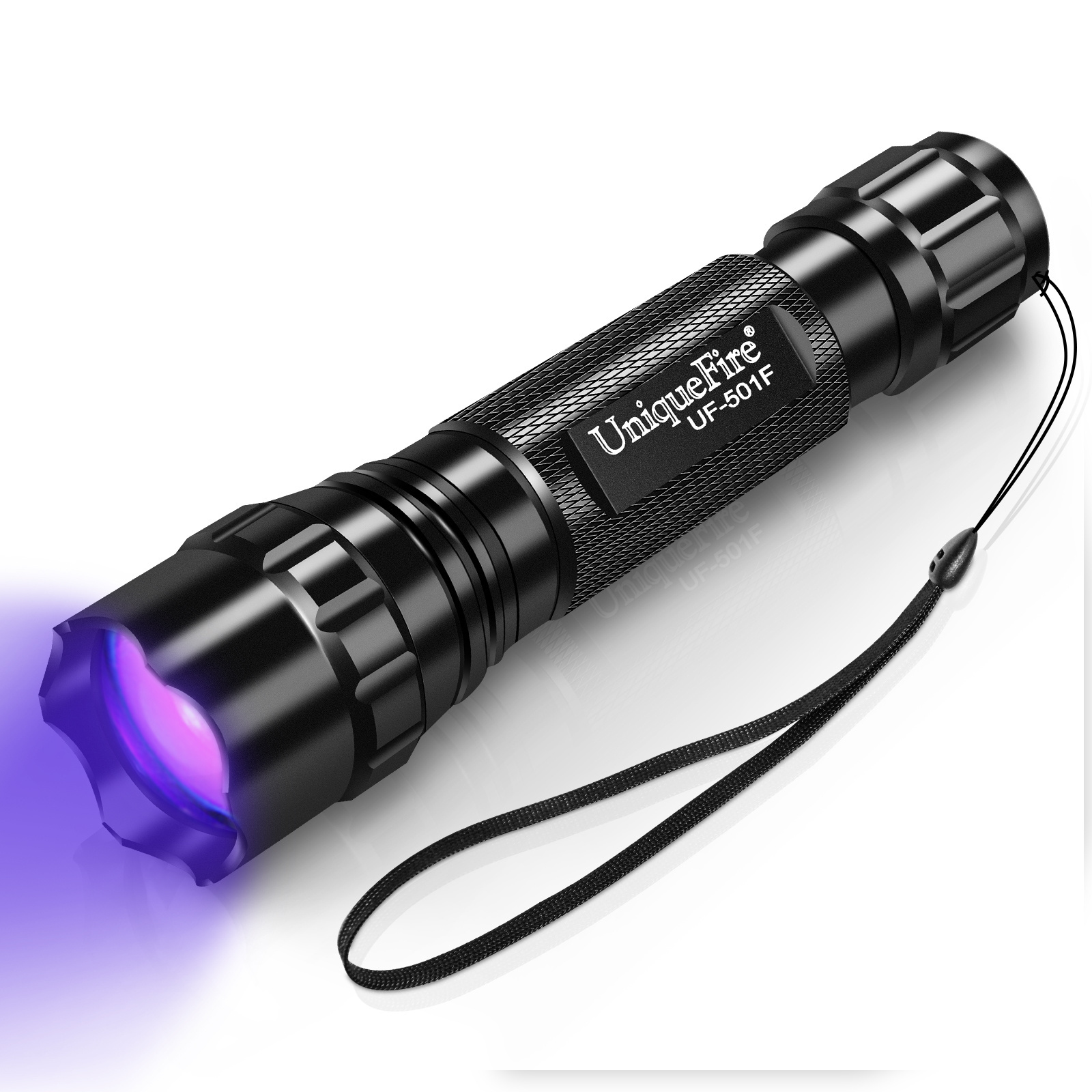 UniqueFire Inspection Rechargeable Mini Handheld 395nm 365nm Blacklight Zoomable Ultraviolet Pet Urine Detector UV Flashlight