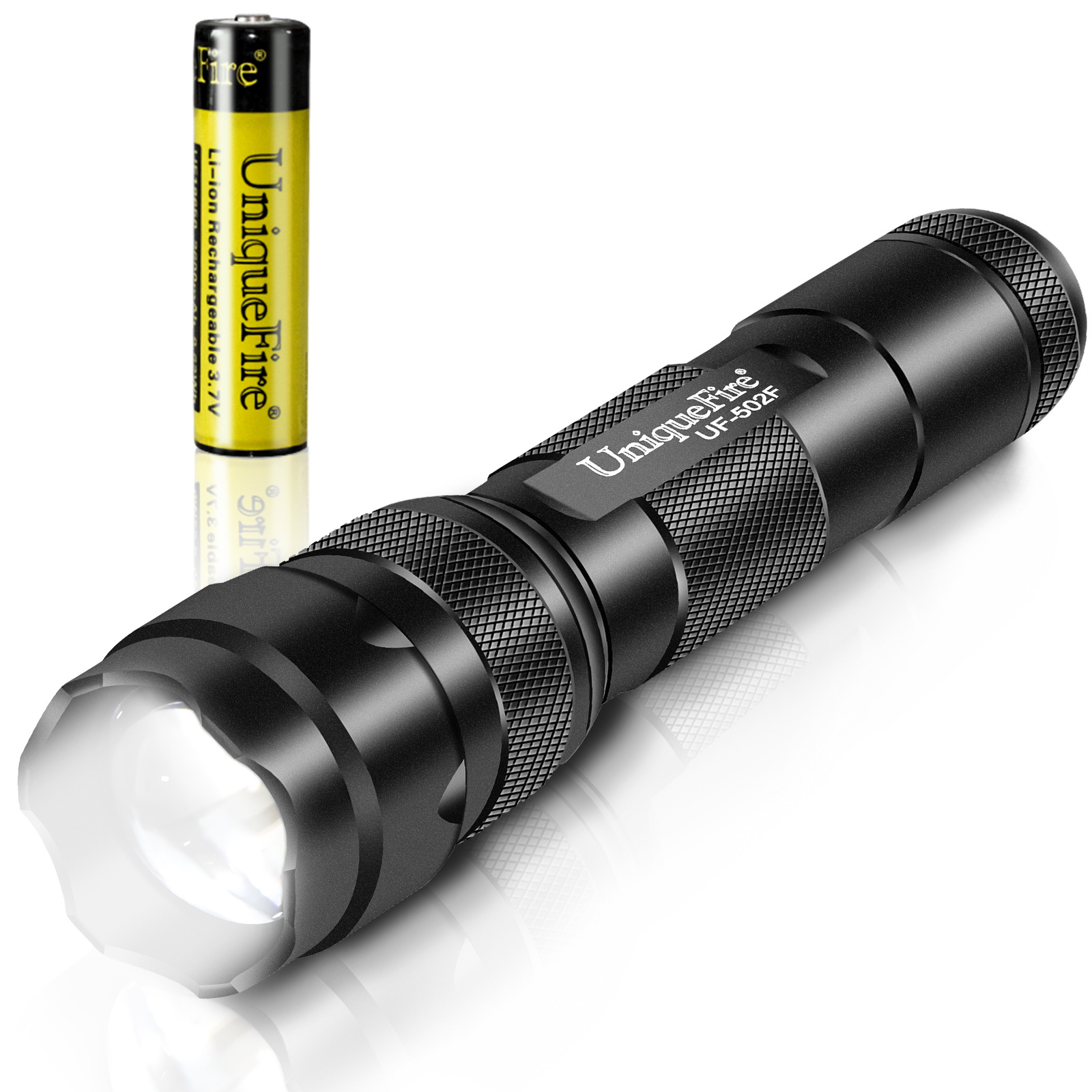 UniqueFire  502F New Tactical Zoomable With High Lumen Hiking  Flashlight for Emergency and Outdoor Use LED Torch