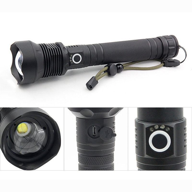 5000lm Power XHP70 USB Charging Outdoor Hiking Camping Emergency Hunting Self Defense Zoomable Flashlight