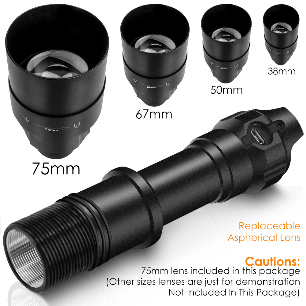 UniqueFire 1605 IR 850nm IR Illuminator Infrared Light Night Vision Zoomable Rechargeable LED Flashlights