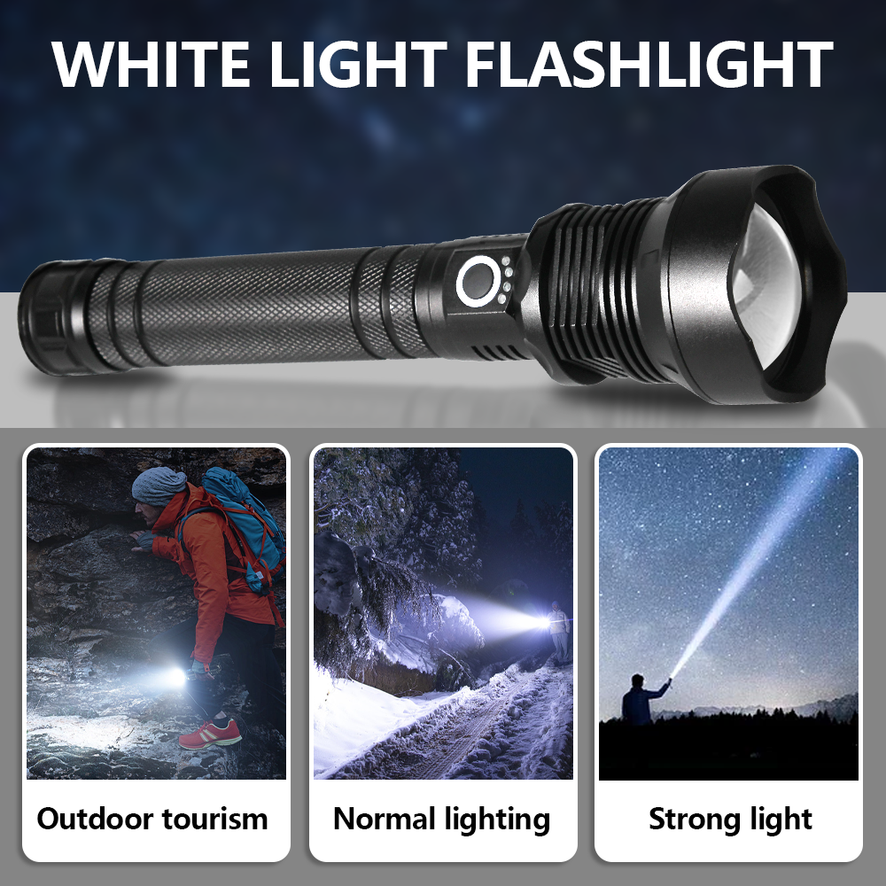 UniqueFire T30 Most Powerful super bright xhp70 USB Rechargeable 2X 26650 Battery Capacity Display zoomLED Flashlight Torch