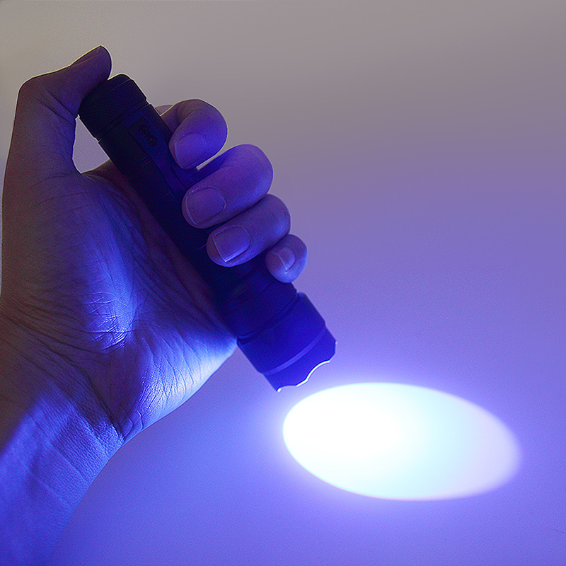 UniqueFire 502B Ultraviolet 365nm UV LED flashlight detector for pet Urine and rock hunting