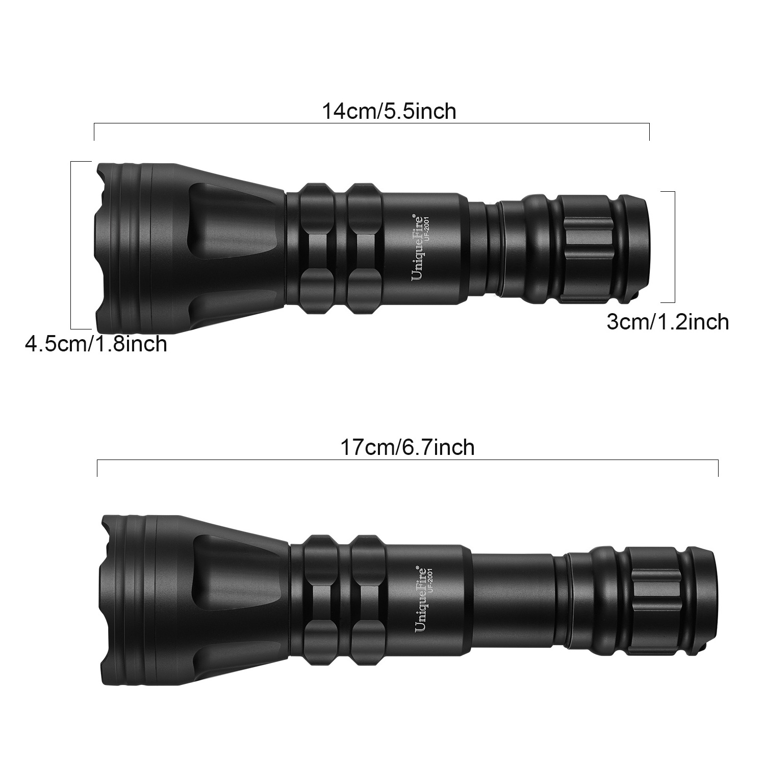 UF-2001 Outdoor Green Red White Hunting Powerful High Lumens Rechargeable Flash Light Flashlights & Torches