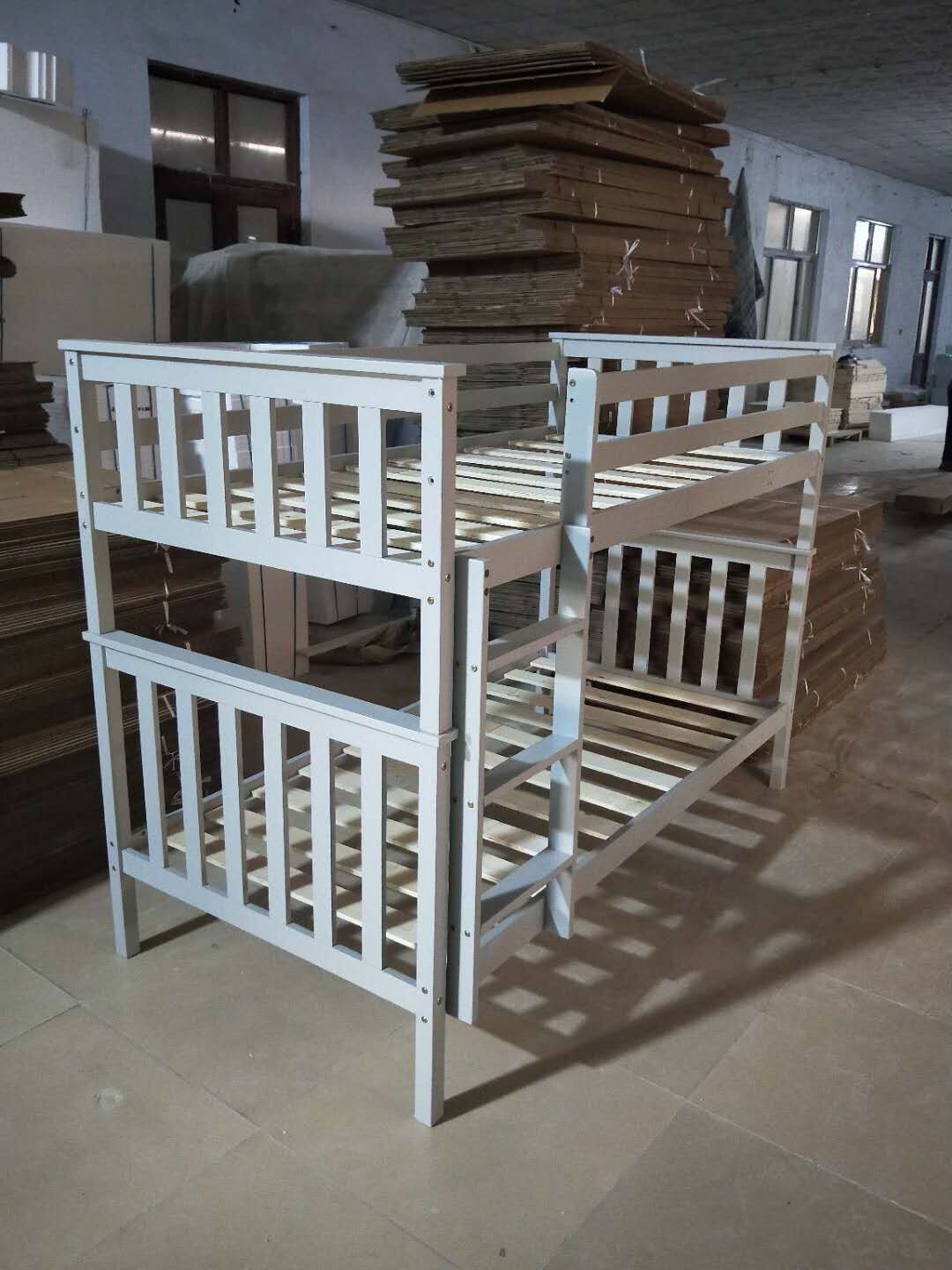 Popular pine white natural and brown bunk bed