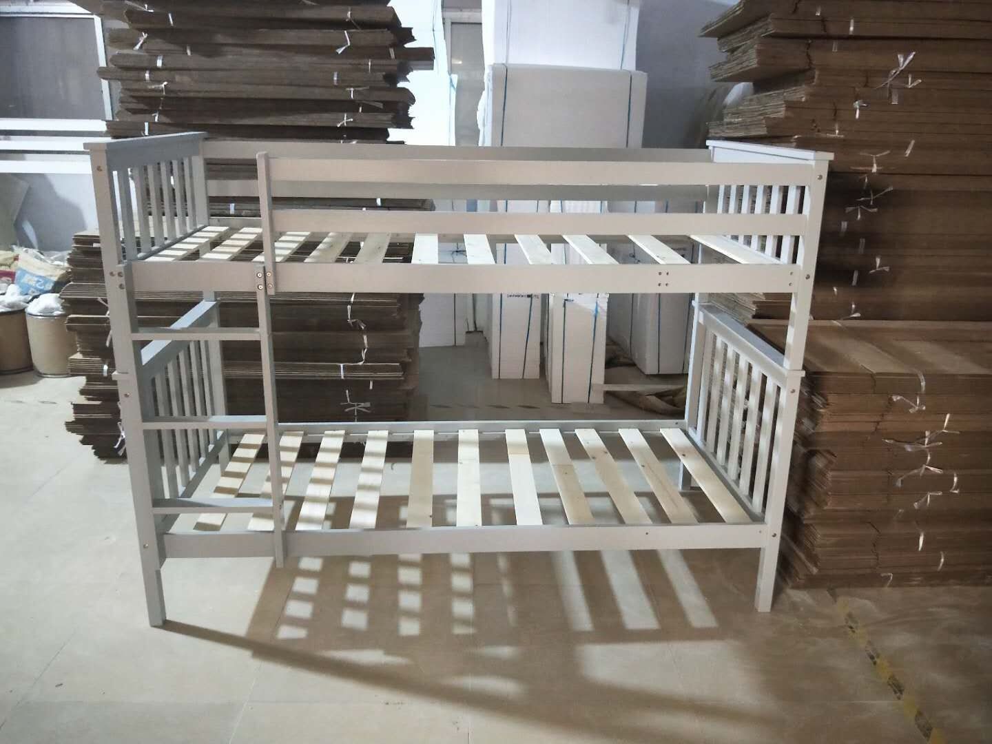 Popular pine white natural and brown bunk bed