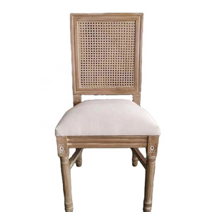 Louis chair with square back rattan web seat removable and stackable for event party rentals