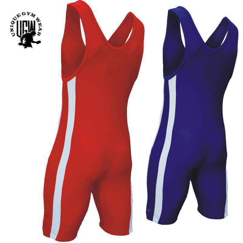 Tight Training Suit Print Wrestling Suit Freestyle Competition Training One-piece Wrestling Suit Children Adult High Stretch men