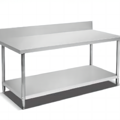 Hot sale Stainless Steel Work Table with splash kitchen double layer Working Table