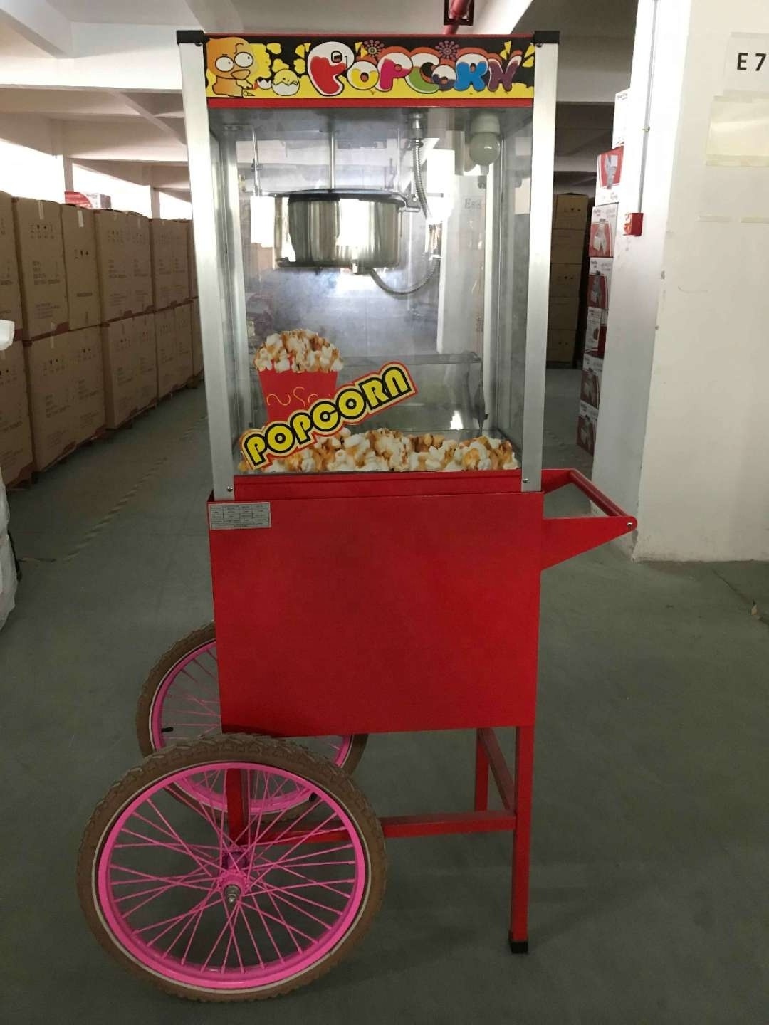 Popcorn Cart set for Popcorm Cotton Candy Floss Snack Food display showcase and movement Cart for storage