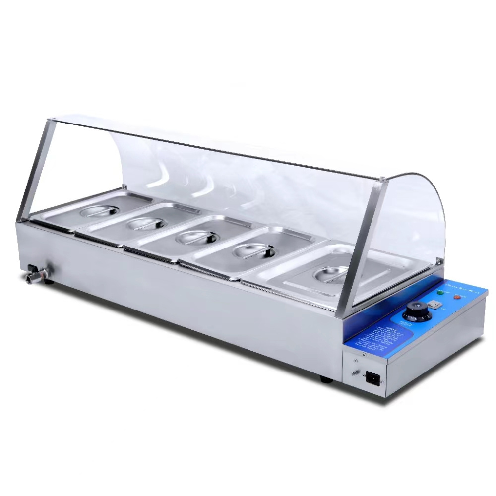 Commercial Hotel Buffet Restaurant Out Door Use All Stainless Steel Food Warmer Machine Electric Bain Marie