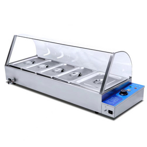 Commercial Hotel Buffet Restaurant Out Door Use All Stainless Steel Food Warmer Machine Electric Bain Marie