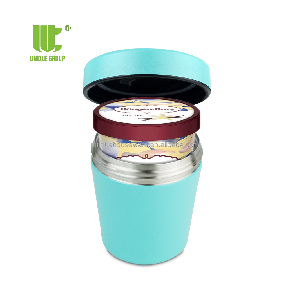 16oz Stainless Steel Vacuum Insulated Double Wall Ice Cream Pint Cooler Ice Cream Canteen Tumbler Container