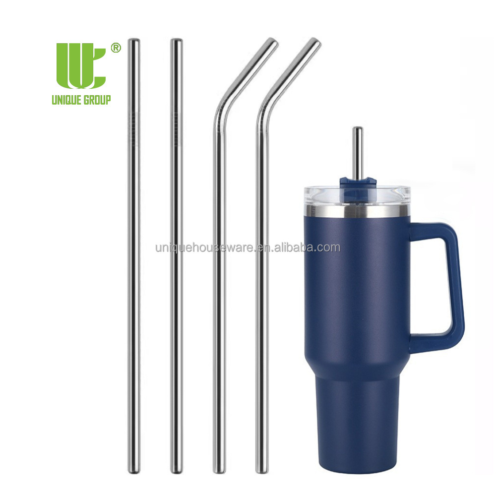 Stainless Steel Reusable Straw Replacement 40 oz for Stanley Adventure Travel Tumbler with Cleaning Brush