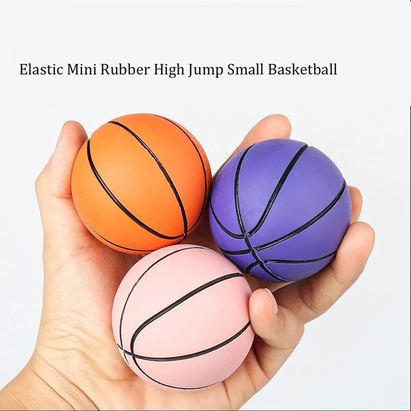 6cm ultra-high elastic mini rubber small basketball decompression hollow elastic ball children's toy MINI basketball