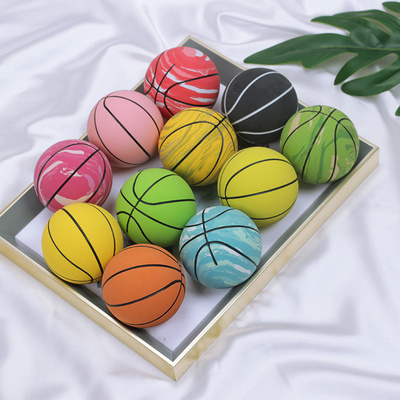 6cm ultra-high elastic mini rubber small basketball decompression hollow elastic ball children's toy MINI basketball