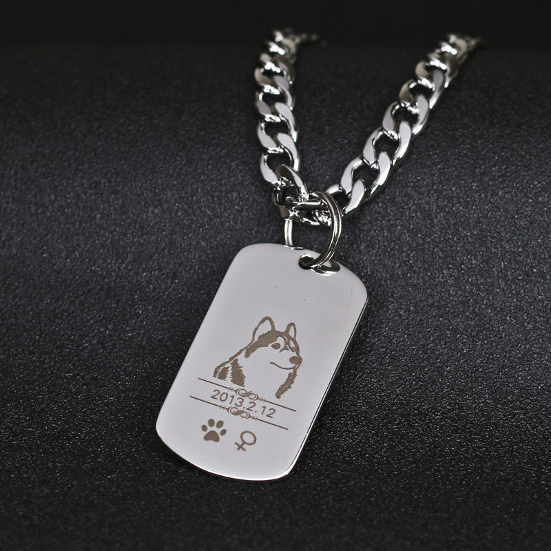 Custom Metal Stainless Steel Gold Plated Blank Colour Embossing Machine Engraver Sublimation Dog Tag with Depth